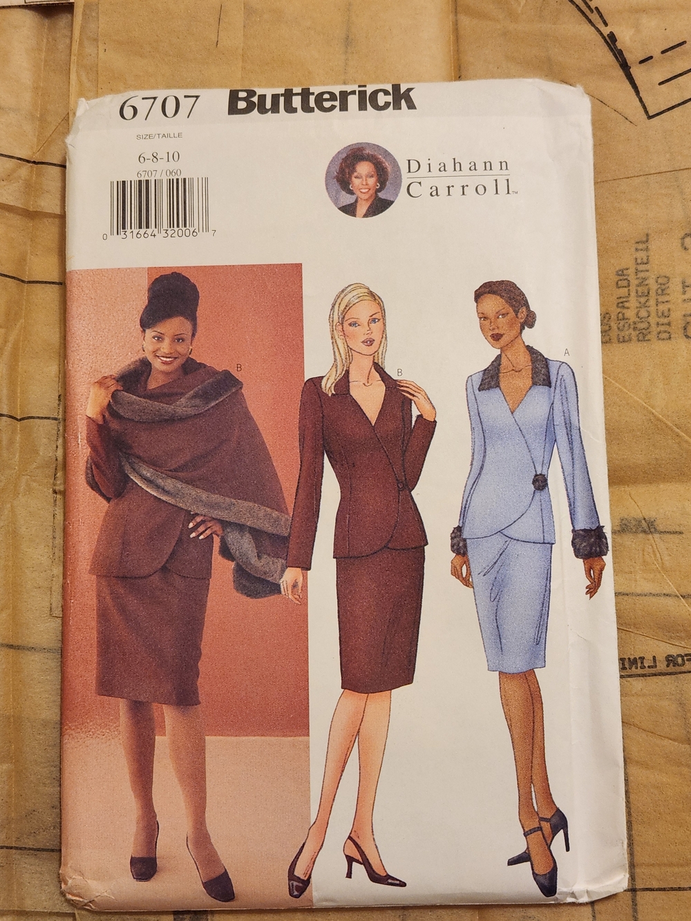 Butter Diahann Carroll Women's Uncut Skirt Suit Pattern - Classic Pencil Skirt